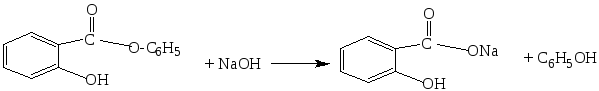 Щелочной гидролиз фенола. Реакция щелочного гидролиза фенилсалицилата. Фенилсалицилат кислотный гидролиз. Салол и гидроксид натрия. Гидролиз фенилсалицилата реакция.