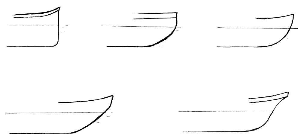 Как называется правая левая оконечность строя физкультура. Формы носовой оконечности судна. Ложкообразная форма носовой оконечности. Форма обводов корпуса. Форма кормовой оконечности.