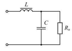 Схема сглаживающего г образного индуктивно емкостного фильтра изображена на рисунке