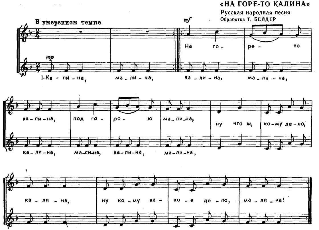 Русский хор ноты