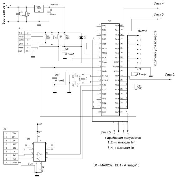 Функциональная схема atmega16