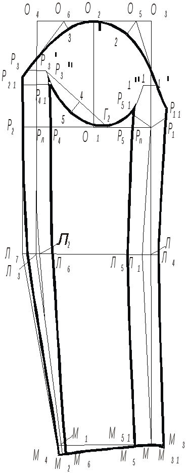 Чертеж рукава двухшовного рукава