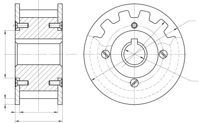 Шкив для зубчатого ремня чертеж