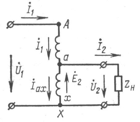 Автотрансформатор на схеме изображают следующим