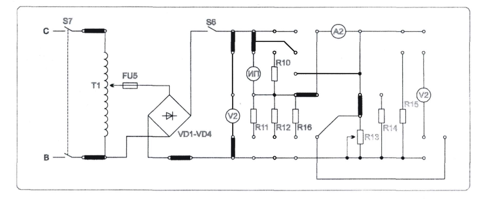 Схема поверки вольтметра