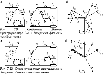 6.3.3. Схема соединения трансформаторов напряжения в разомкнутый треугольник