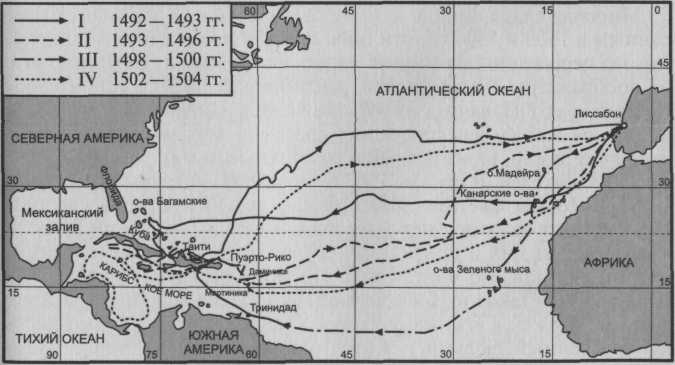 Карта плавания колумба