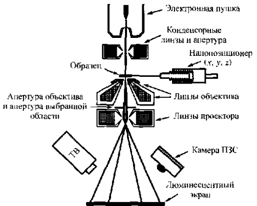 Схема электронного микроскопа