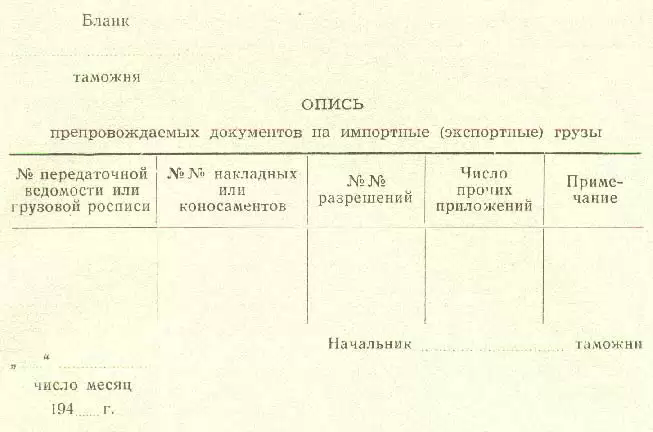 Передаточная ведомость образец