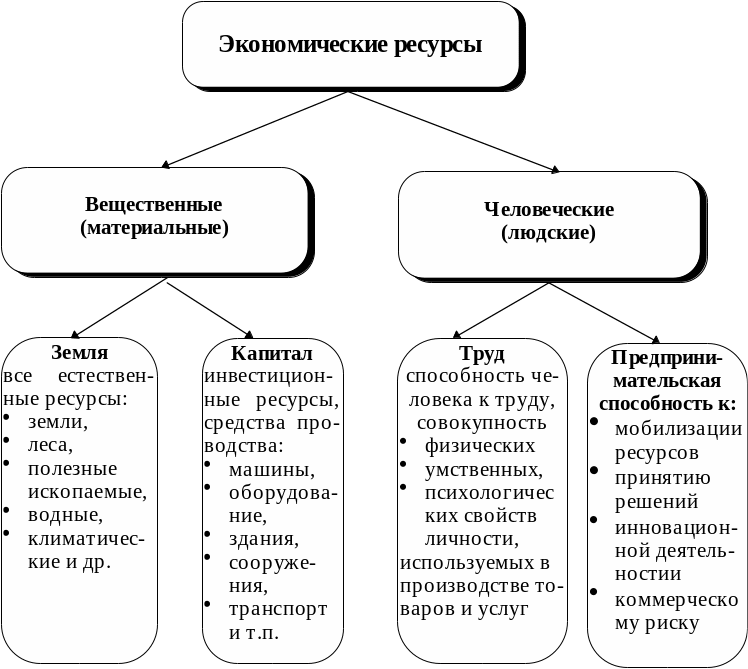 Какая роль ресурсов в экономике