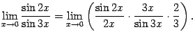 2sin 2x 2 0. Предел Lim sin^2 x /x^2. Sin2x/x предел. Предел Lim x=0 sin(x)x. Lim sin (3x)/x/x решение.