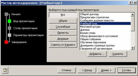 Как создать презентацию из мастера автосодержания