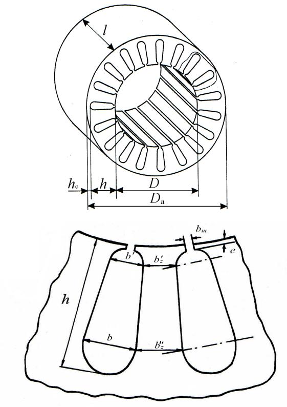 Магнитная цепь асинхронного двигателя. Магнитопровод статора асинхронного двигателя 700обарот. Чертеж магнитопровода статора асинхронного двигателя. Длина сердечника статора асинхронного двигателя. Длина магнитопровода асинхронного двигателя.