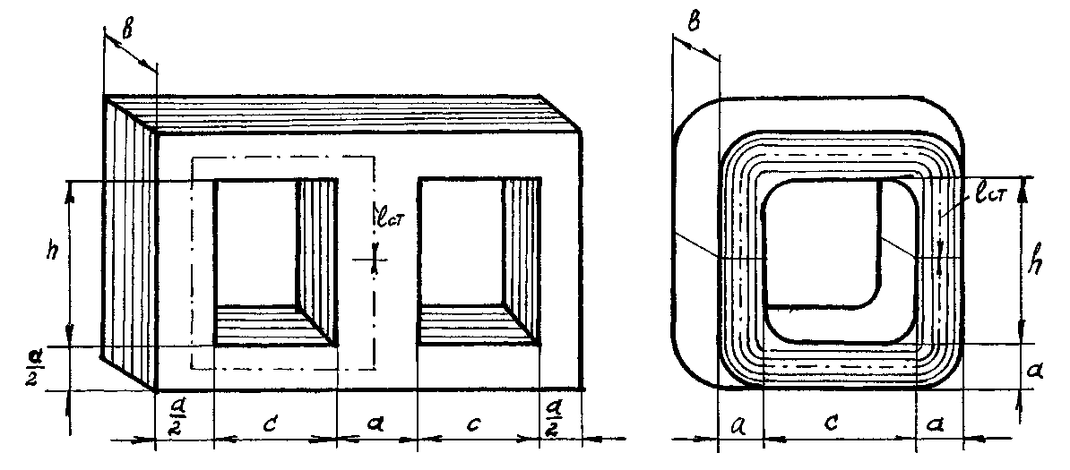 Чертеж магнитопровода трансформатора