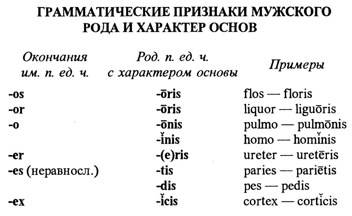 Словарная форма слова в латинском