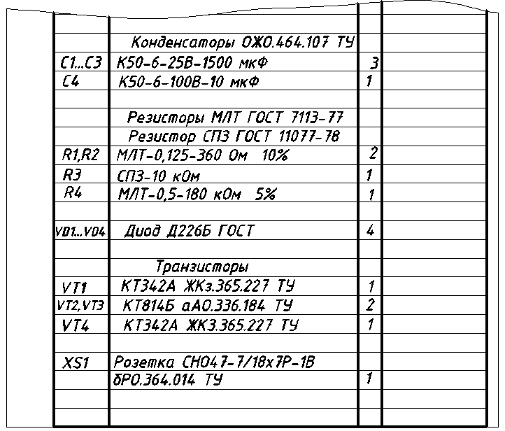 Электрическая схема определение правила оформления перечень элементов