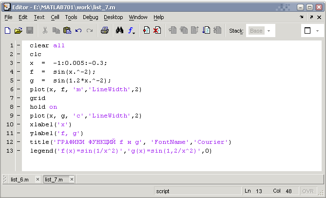 Файлы матлаб. Задание синуса в матлаб. M-функции в матлаб. Арифметические операции в матлаб. Неравно в матлабе.
