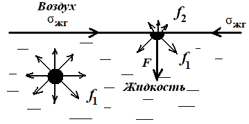 Физический смысл жидкости. Поверхностное натяжение жидкости схема. Поверхностное натяжение воды схема. Сила поверхностного натяжения схема. Схема поверхности натяжения.