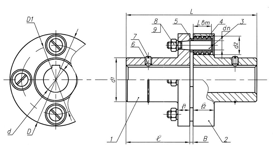 Втулочно пальцевая муфта чертеж