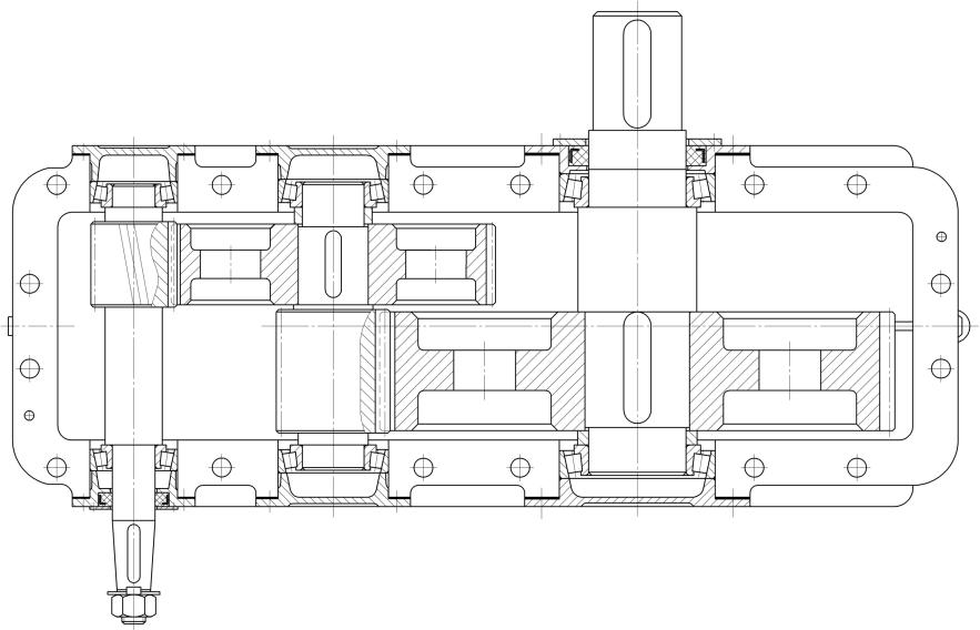Эскиз редуктора двухступенчатого