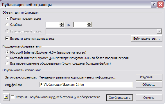 Web публикации. Параметры веб страницы. Веб Публикация. Параметры web-страницы что это. Web-публикацию.