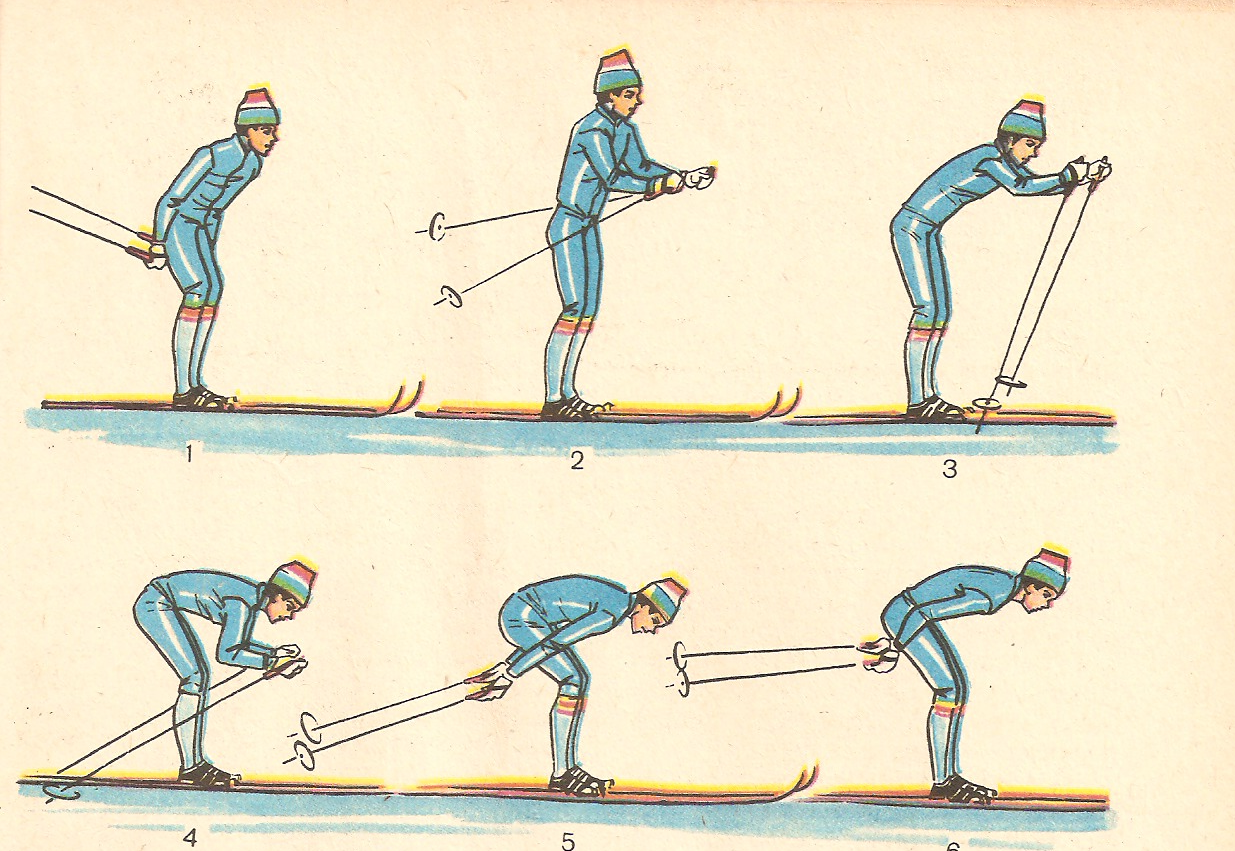 Лыжник передвигаясь