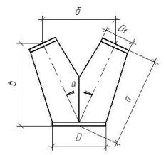 Штанообразный тройник чертеж