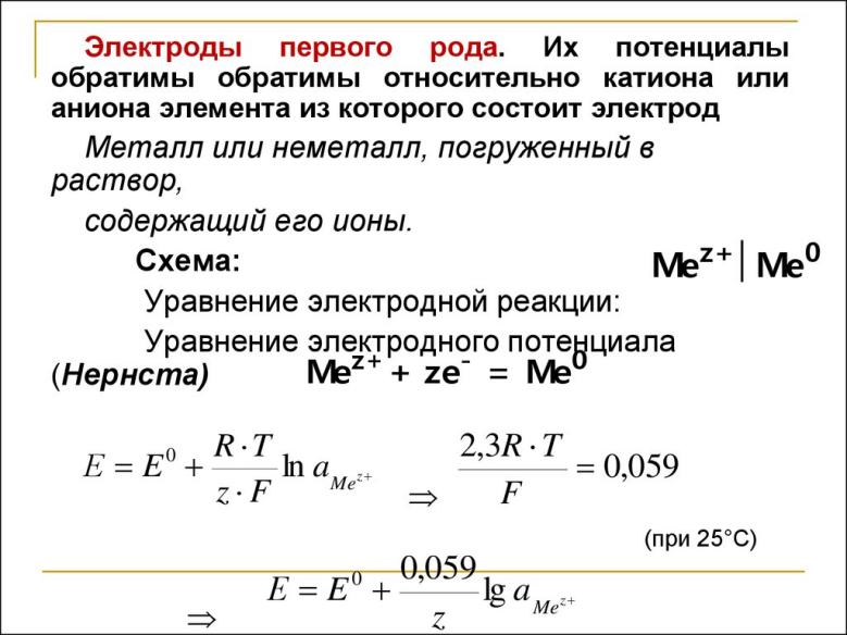 Электроды первого рода