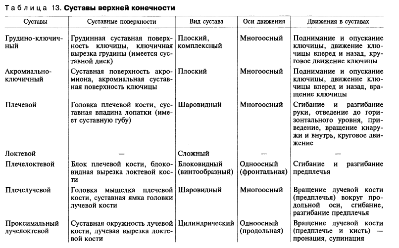 Мышцы конечностей человека таблица. Соединения костей верхней конечности таблица. Суставы верхней конечности таблица. Суставы верхней конечности таблица анатомия. Соединение костей верхних конечностей анатомия таблица.