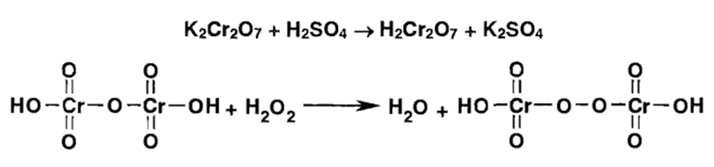 Реакция образования надхромовых кислот. Реакции подлинности пероксида водорода. Перекись водорода подлинность. Перекись водорода подлинность реакции.