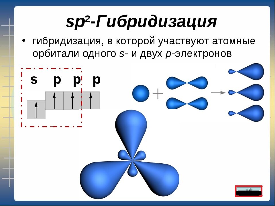 Этилен состояние гибридизации. Sp2-гибридизация орбиталей атомов углерода. Гибридизация атомных орбиталей SP, sp2 sp3. Типы гибридизации SP- sp2- sp3-. Sp3 sp2 SP гибридизация атомов углерода таблица.